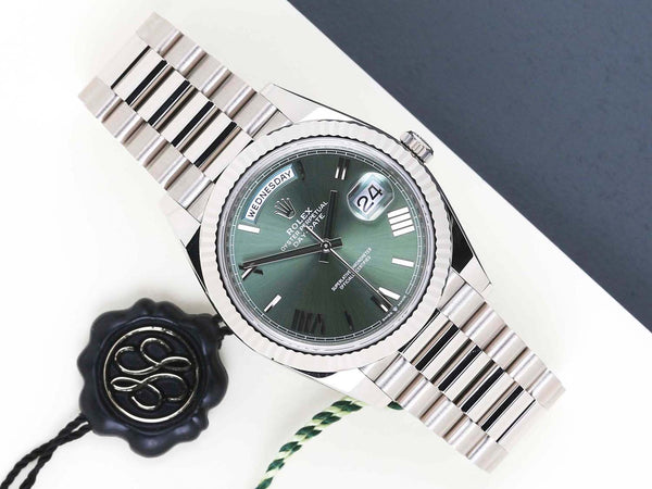 Day-Date 40 'Olive Green Dial - White Gold'