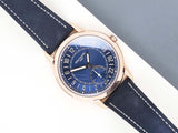 Calatrava Travel Time 'Rose Gold - Blue Dial