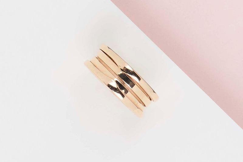 B.ZERO 1 Three Band Ring - Size 57 - Yellow Gold - B