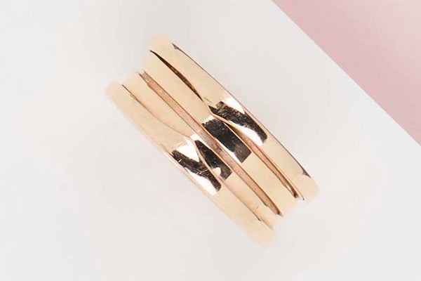 B.ZERO 1 Three Band Ring - Size 57 - Rose Gold - B