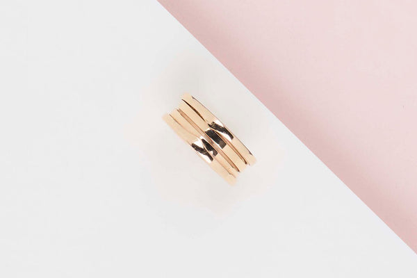 B.ZERO 1 Three Band Ring - Size 57 - Rose Gold - B