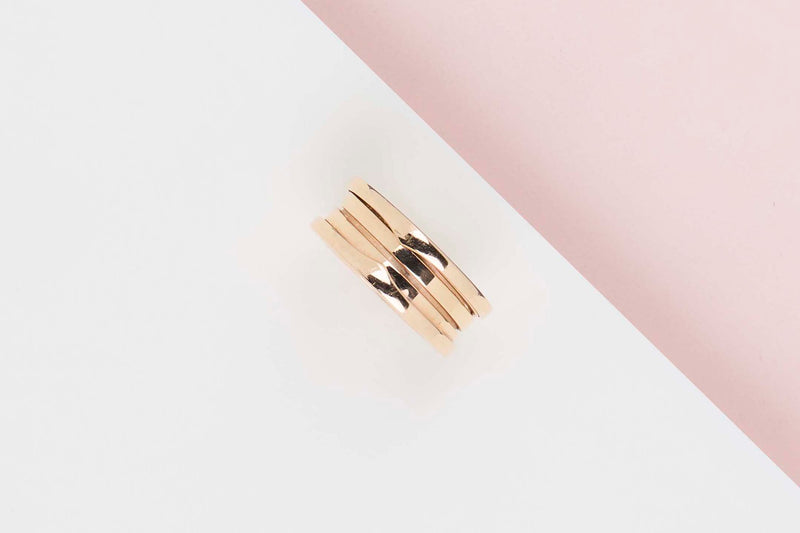 B.ZERO 1 Three Band Ring - Size 57 - Rose Gold - B
