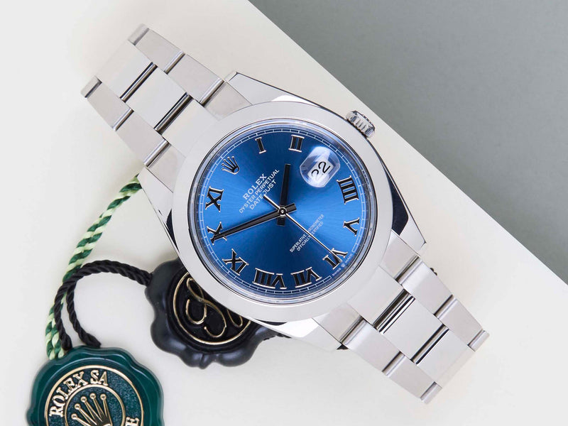 Datejust 41 'Azzurro Blue Roman Dial - Oyster'