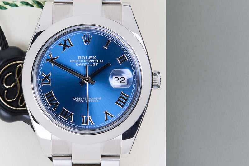 Datejust 41 'Azzurro Blue Roman Dial - Oyster'