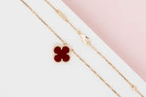 Vintage Alhambra Necklace - Yellow Gold & Carnelian - 42 CM - B&P