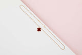 Vintage Alhambra Necklace - Yellow Gold & Carnelian - 42 CM - B&P