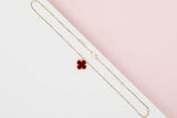 Vintage Alhambra Necklace - Yellow Gold & Carnelian - 42 CM - B&P