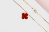 Vintage Alhambra Necklace - Yellow Gold & Carnelian - 42 CM - B&P