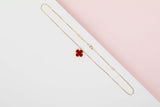 Vintage Alhambra Necklace - Yellow Gold & Carnelian - 42 CM - B&P