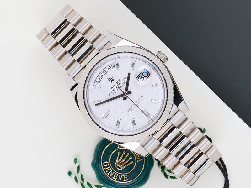 Day-Date 40 'Meteorite Dial - White Gold'