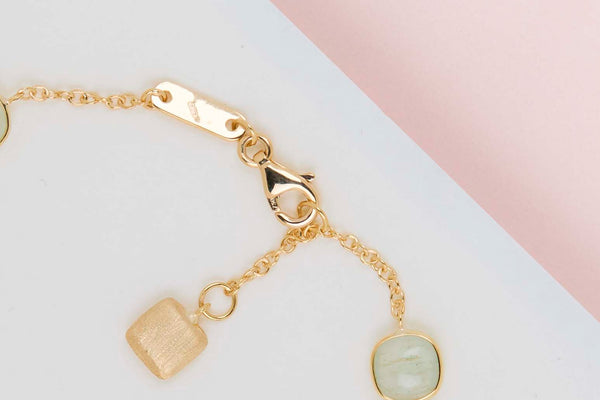 18ct. Yellow Gold Bracelet - Aquamarine - 19CM