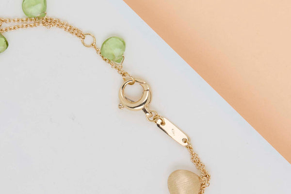 18ct. Yellow Gold Bracelet - Peridot - 19CM