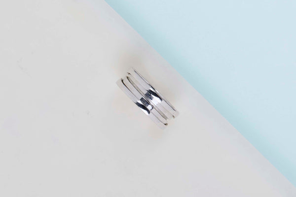 B.Zero 1 Three Band Ring - White Gold - Size 58 - B