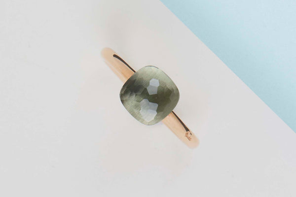 Nudo Petit Ring - Rose & White Gold - Prasiolite - Size 55 - B&P