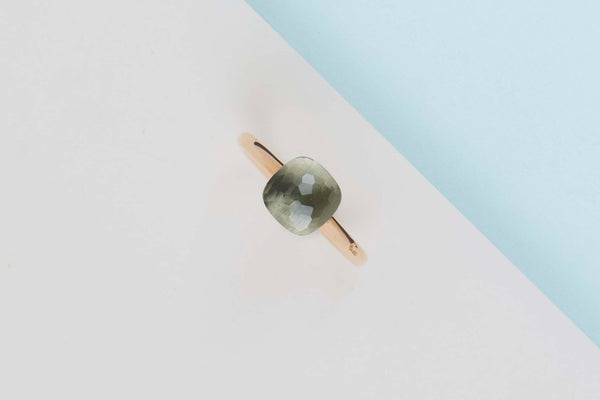 Nudo Petit Ring - Rose & White Gold - Prasiolite - Size 55 - B&P