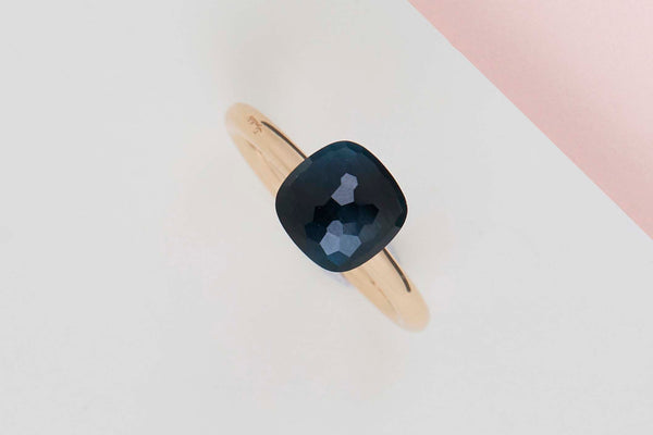 Nudo Petit Ring - Rose & White Gold - London Blue Topaz - Size 54 - B&P