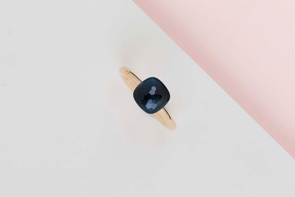 Nudo Petit Ring - Rose & White Gold - London Blue Topaz - Size 54 - B&P