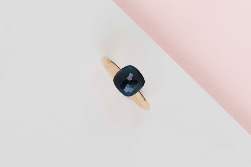 Nudo Petit Ring - Rose & White Gold - London Blue Topaz - Size 54 - B&P