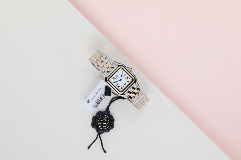 Panthère De Cartier Medium 'Steel/Yellow Gold - Silver Roman Dial'