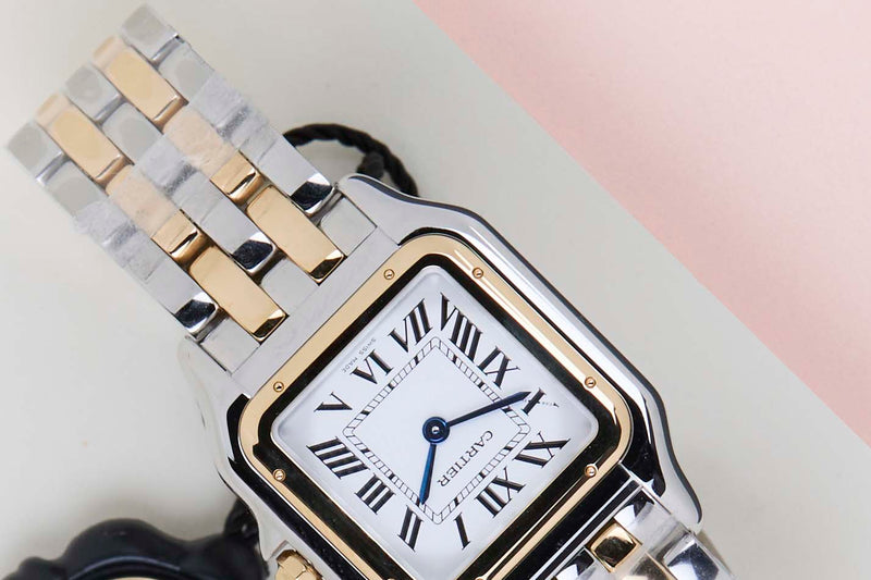 Panthère De Cartier Medium 'Steel/Yellow Gold - Silver Roman Dial'