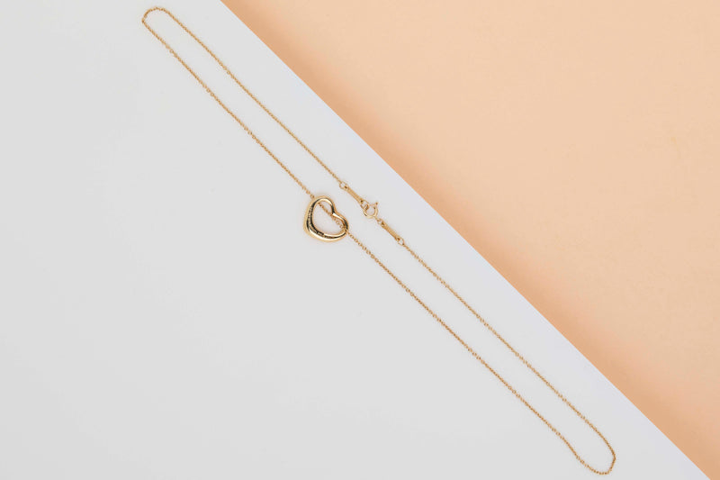 Elsa Peretti Open Heart Necklace - Yellow Gold - 40CM