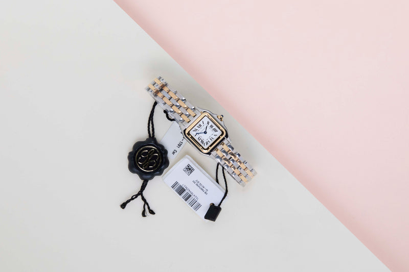 Panthère De Cartier Small 'Steel/Yellow Gold - Silver Roman Dial'