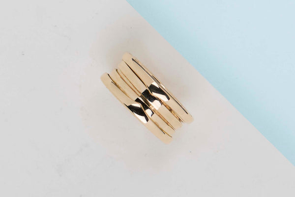 B.ZERO 1 Three Band Ring - Yellow Gold - Size 54