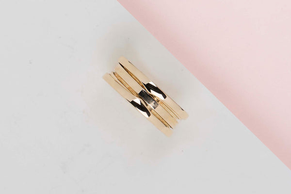B.ZERO 1 Two Band Ring - Yellow Gold - Size 56