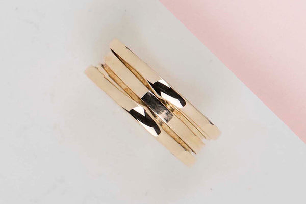 B.ZERO 1 Two Band Ring - Yellow Gold - Size 56
