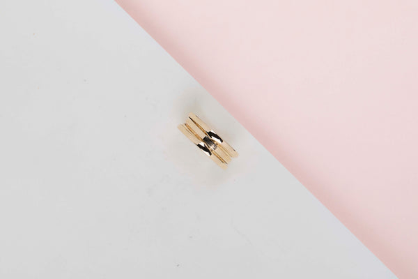 B.ZERO 1 Two Band Ring - Yellow Gold - Size 56