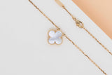 Vintage Alhambra Necklace - Yellow Gold - Mother Of Pearl - 42 CM - B&P