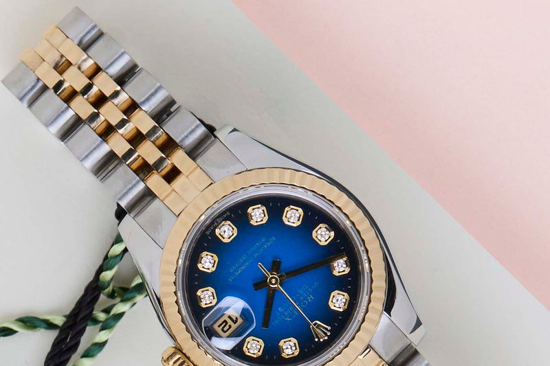 Datejust 26 'Blue Vignette Diamond Dial - Jubilee'
