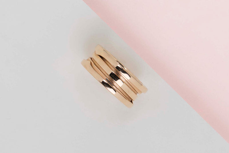 B.ZERO 1 Three-Band Ring - Rose Gold - Size 55