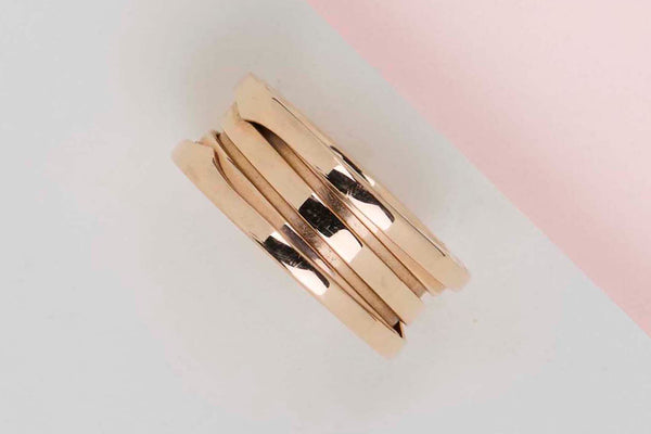 B.ZERO 1 Three-Band Ring - Rose Gold - Size 55