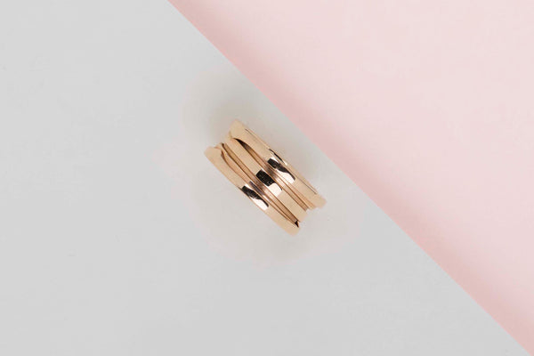 B.ZERO 1 Three-Band Ring - Rose Gold - Size 55