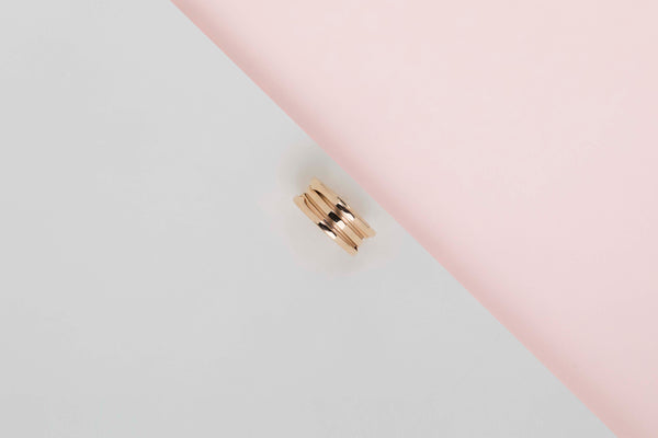 B.ZERO 1 Three-Band Ring - Rose Gold - Size 55