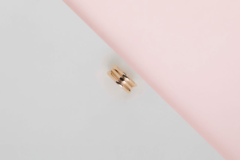 B.ZERO 1 Three-Band Ring - Rose Gold - Size 55
