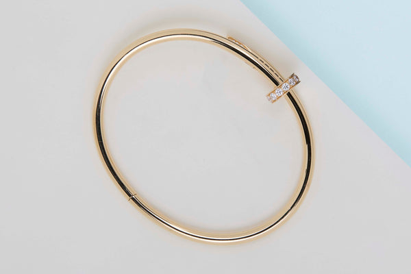 Juste Un Clou Bracelet - Yellow Gold & Diamonds - Size 18 - B&P