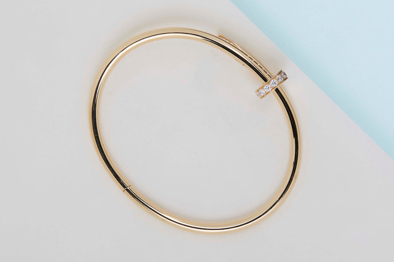 Juste Un Clou Bracelet - Yellow Gold & Diamonds - Size 18 - B&P
