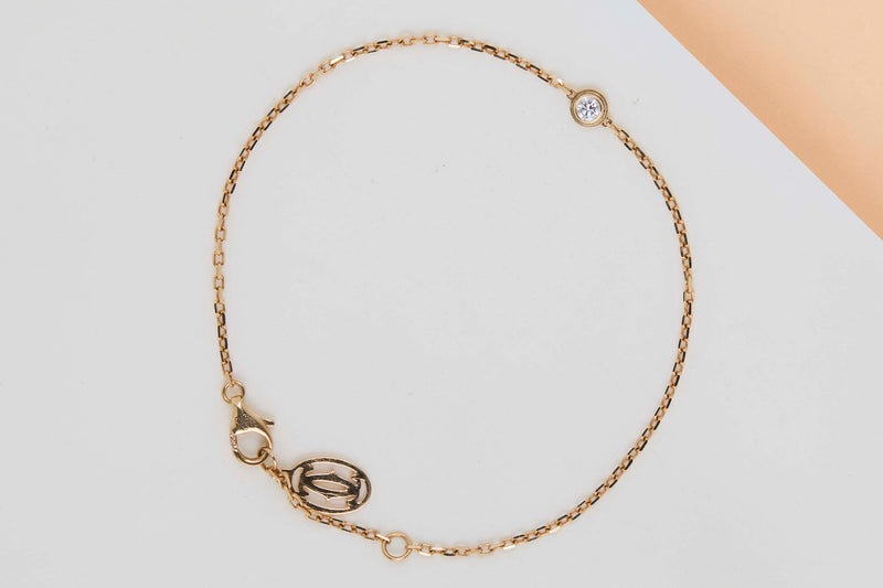 D'amour Bracelet - Yellow Gold & Diamond - Small Model - 18.5CM - B&P