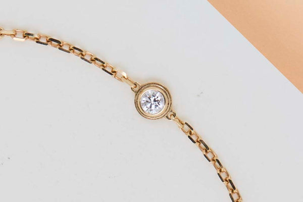 D'amour Bracelet - Yellow Gold & Diamond - Small Model - 18.5CM - B&P