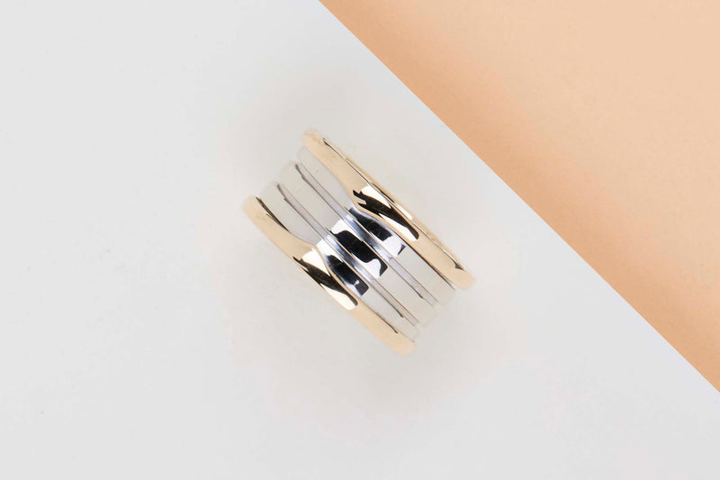 B.ZERO 1 FOUR-BAND RING - SIZE 55 - Ginza Limited Edition - White Gold & YELLOW GOLD - B
