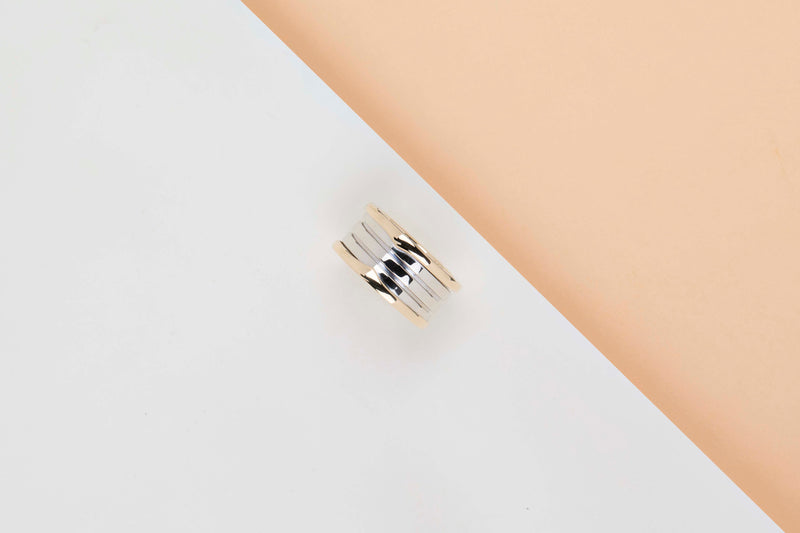 B.ZERO 1 FOUR-BAND RING - SIZE 55 - Ginza Limited Edition - White Gold & YELLOW GOLD - B