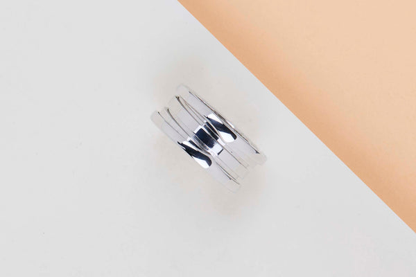 B.Zero 1 Three Band Ring - White Gold - Size 52 - B