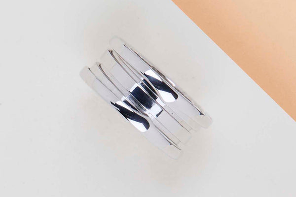 B.Zero 1 Three Band Ring - White Gold - Size 52 - B