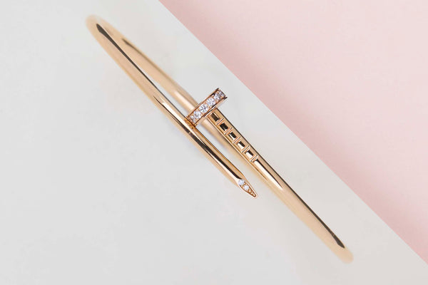 Juste Un Clou Bracelet Small - Rose Gold & Diamonds - Size 17 - B&P
