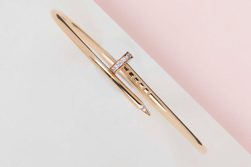 Juste Un Clou Bracelet Small - Rose Gold & Diamonds - Size 17 - B&P