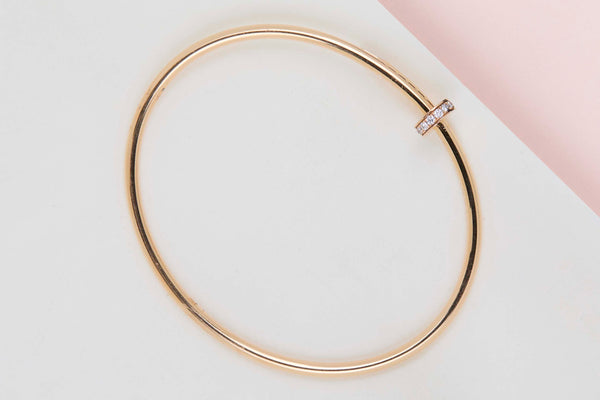 Juste Un Clou Bracelet Small - Rose Gold & Diamonds - Size 17 - B&P