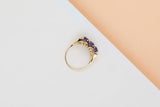 14 ct. Yellow Gold - Synthetic Amethyst - Size 59