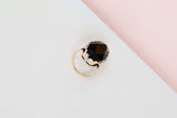 14 ct. Yellow & Rose Gold - Synthetic Garnet - Size 57